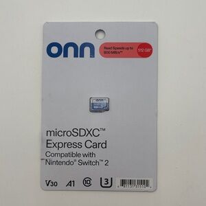 Onn 512GB Micro SDXC Express Card Compatible With Nintendo Switch 2 New